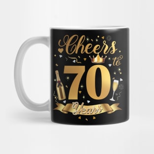 Cheers To 70 Years Old Happy 70th Birthday Queen Champagne Mug